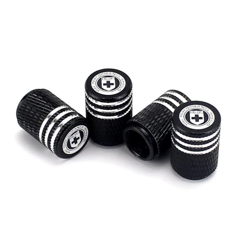 HRE Black Laser Engraved Tire Valve Caps Extra Spare Cap Total 5 Caps Tire Valve Caps, Car