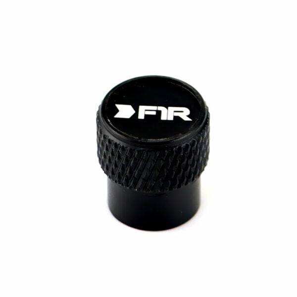 F1R Wheel Laser Engraved on Black Tire Valve Caps