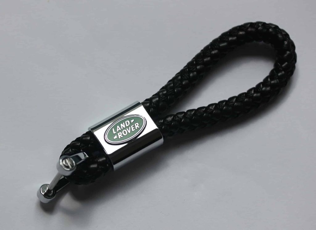 Land Rover Leather Chrome Keychain With 3 Color Choices