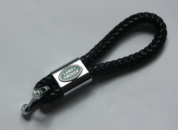 Land Rover Leather Chrome Keychain With 3 Color Choices