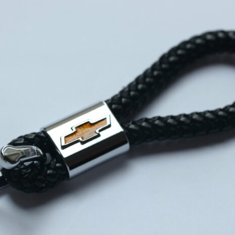Chevrolet Leather Chrome Keychain With 3 Color Choices