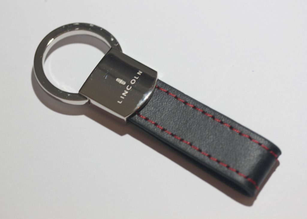 Lincoln Leather Chrome Red Stitches Key Chain