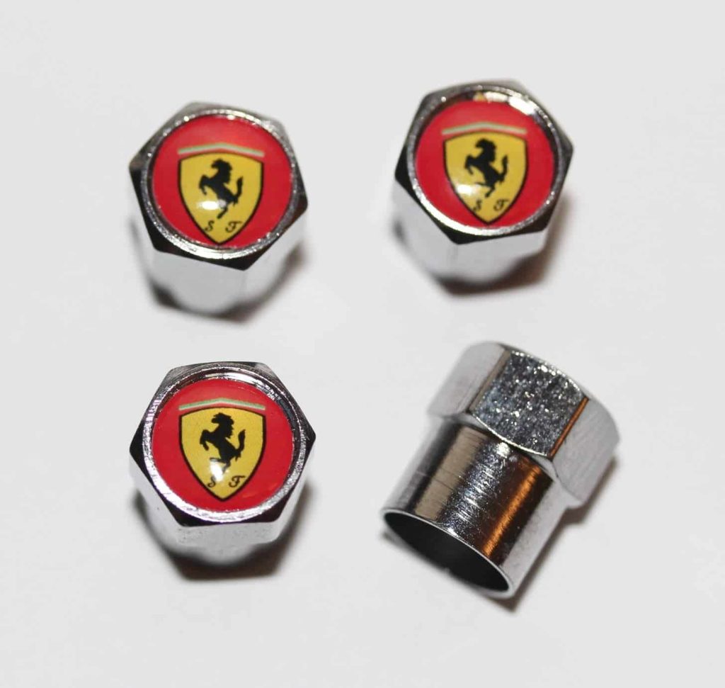 Ferrari Red Tire Valve Stem Caps