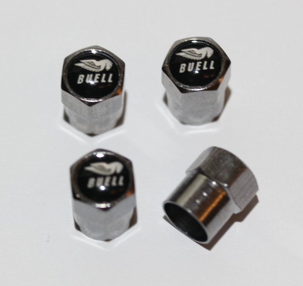 Buell Black Motorcycle Tire Valve Caps