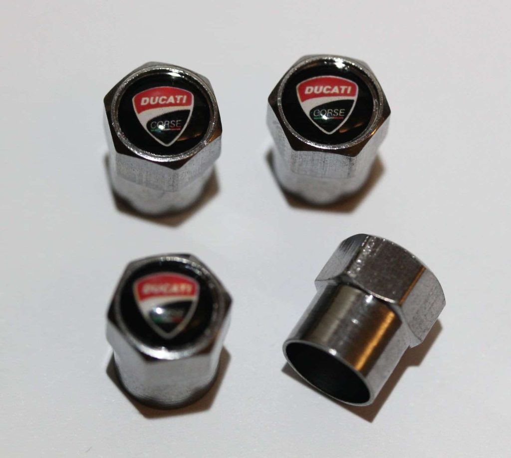 Ducati Corse Black Tire Valve Stem Caps