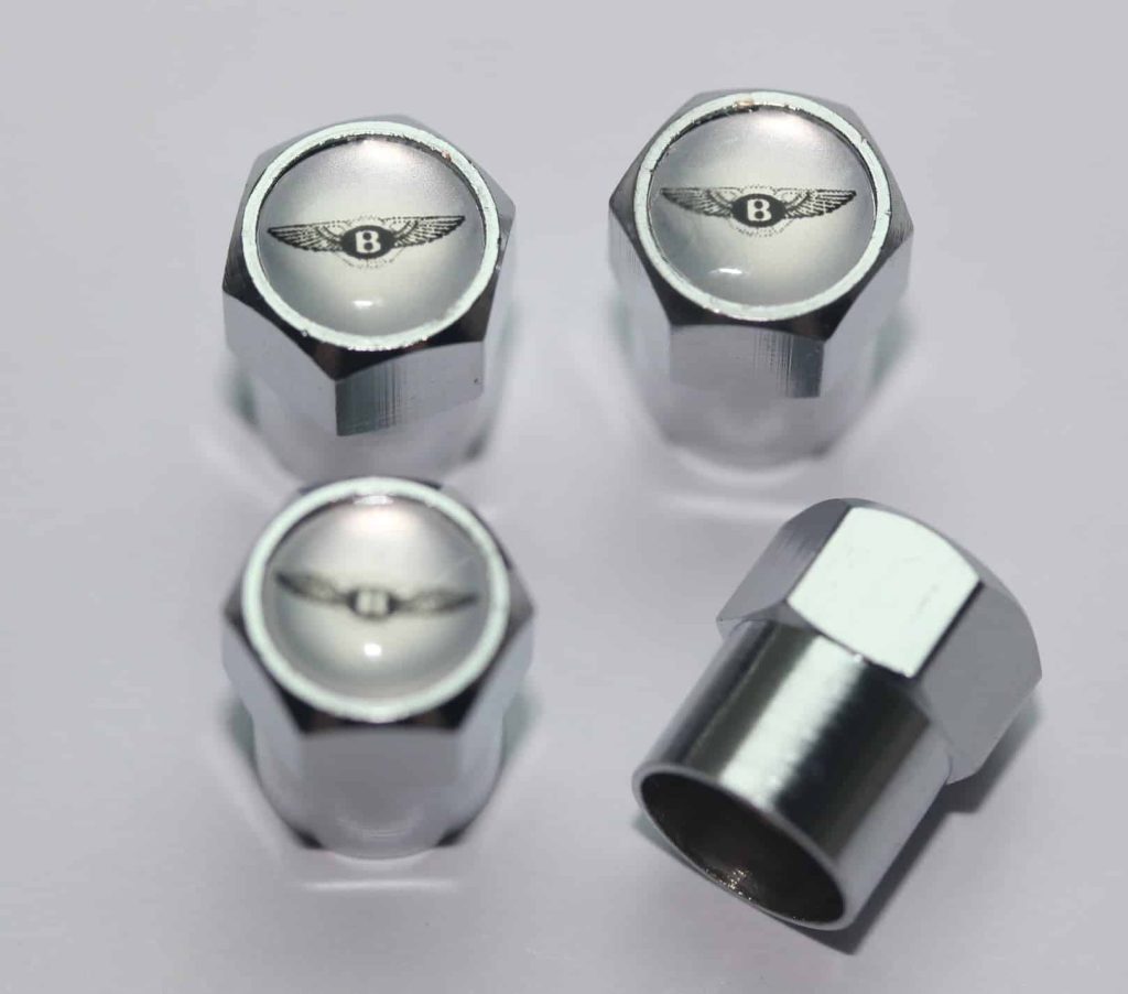 Bentley Silver Tire Valve Caps