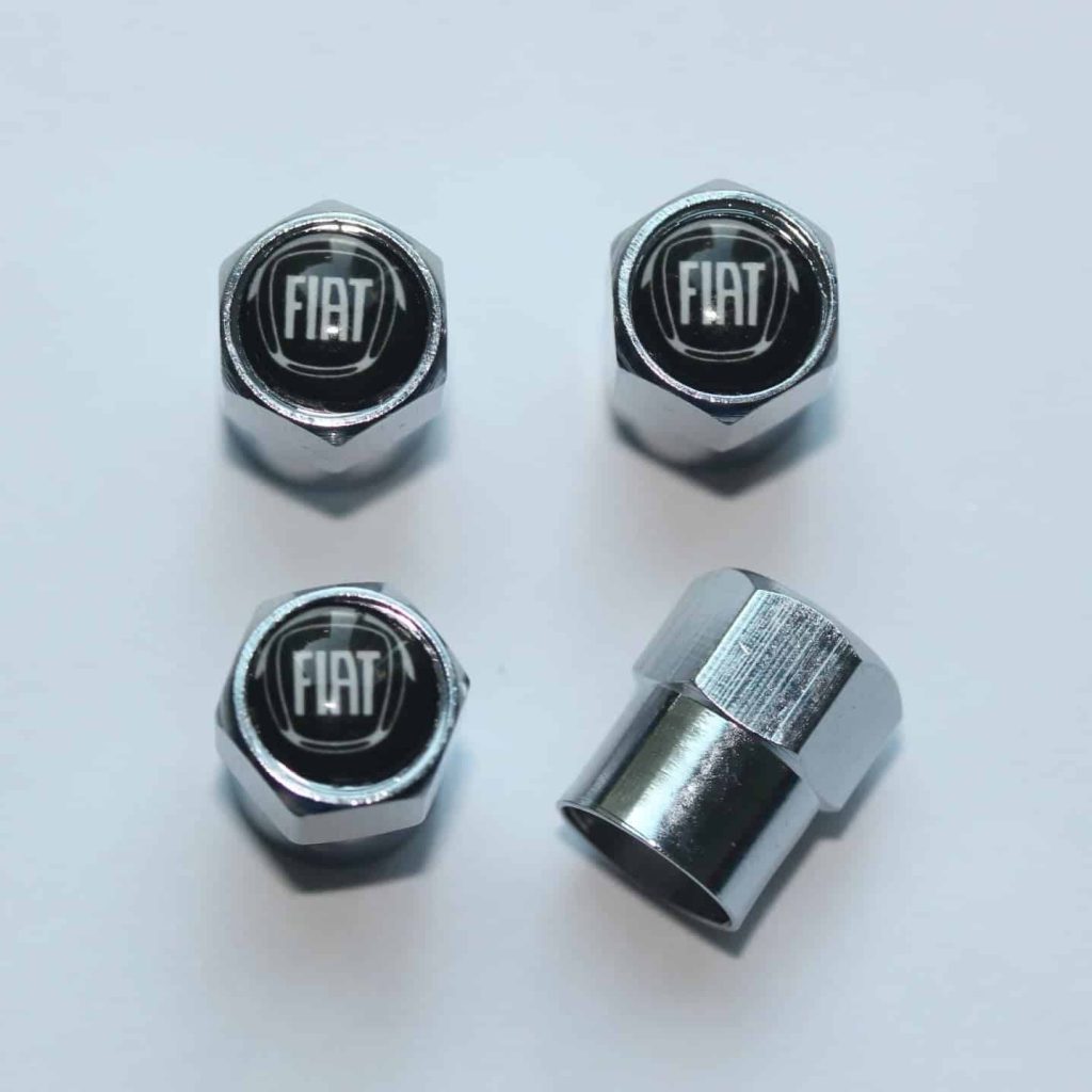 Fiat Black Tire Valve Caps