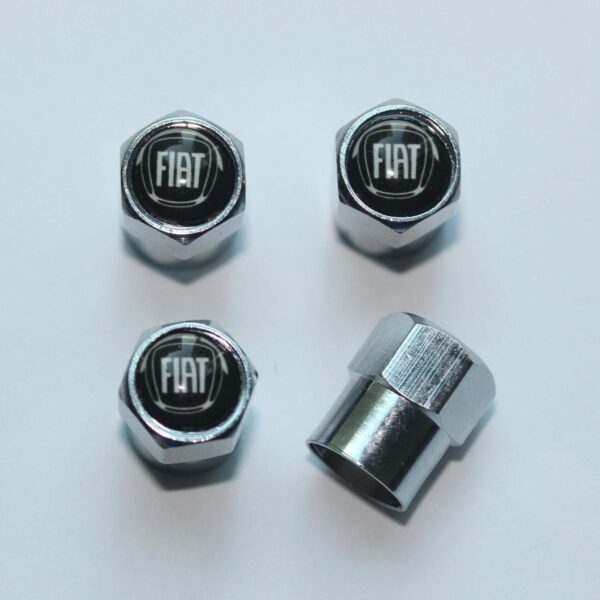 Fiat Black Tire Valve Caps