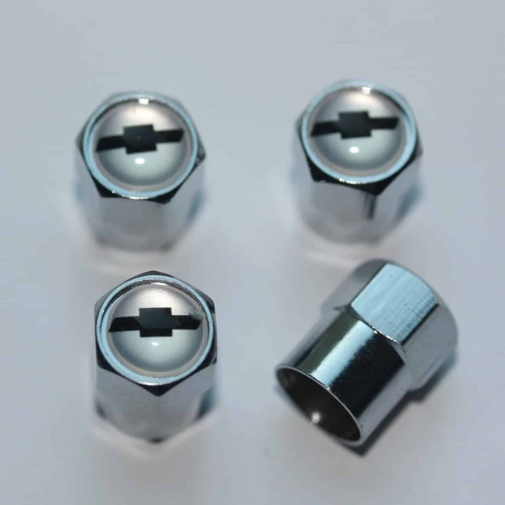 Chevrolet Silver Tire Valve Stem Caps