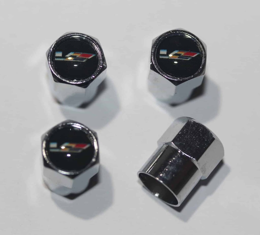 Cadillac Racing Black Tire Valve Stem Caps