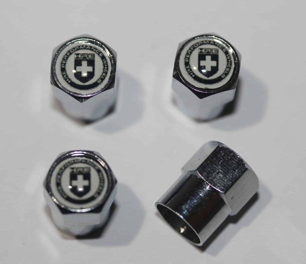 HRE White Tire Valve Stem Caps Plus Free Extra Cap Tire Valve Caps