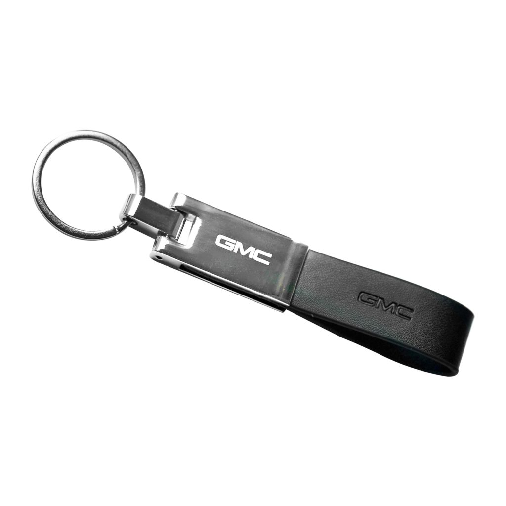 GMC Leather Chrome Metal Key Chain