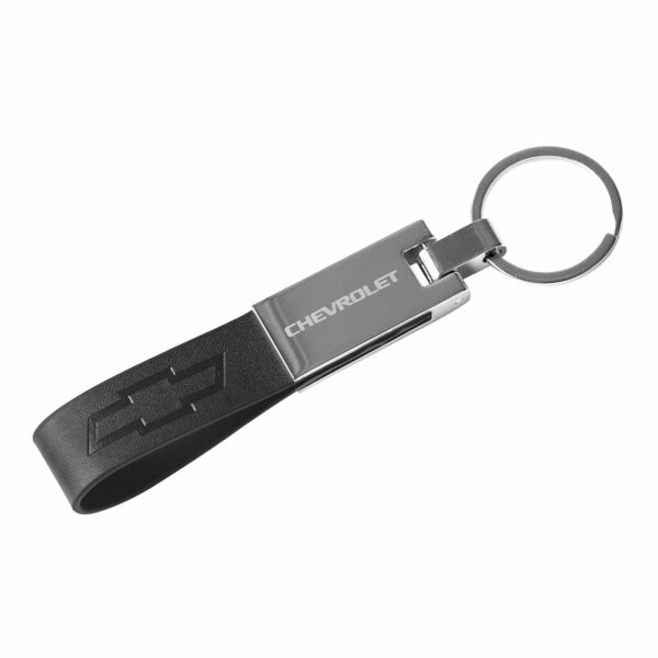 Chevrolet Leather Chrome Metal Key Chain