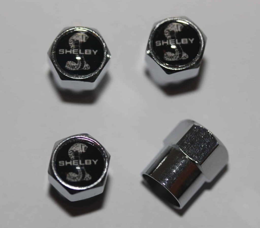 Ford Mustang Shelby Cobra Black Tire Valve Stem Caps