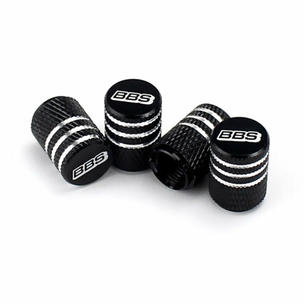 BBS Black Laser Engraved Tire Valve Caps