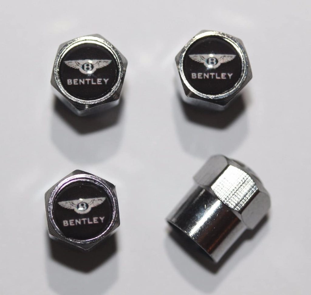 Bentley Black Tire Valve Caps