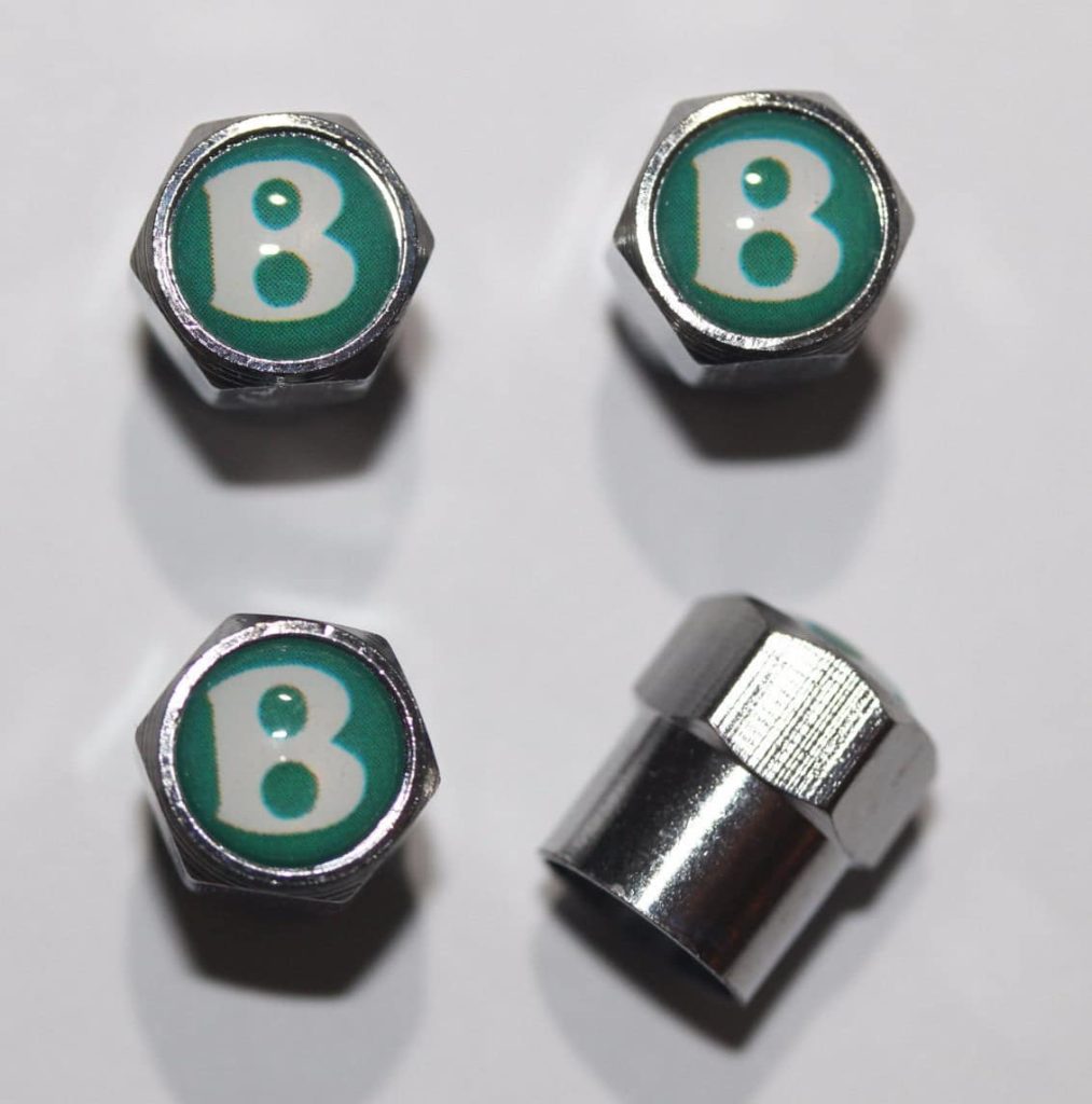 Bentley Logo Green Tire Valve Caps Plus Free Extra Cap