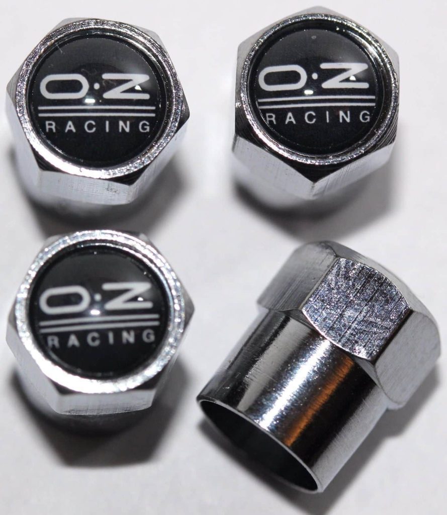 OZ Racing Black Tire Valve Caps Plus Free Extra Cap Tire Valve Caps
