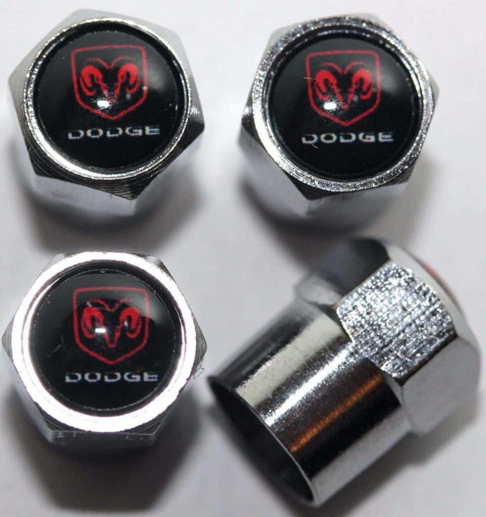 Dodge Black Tire Valve Caps