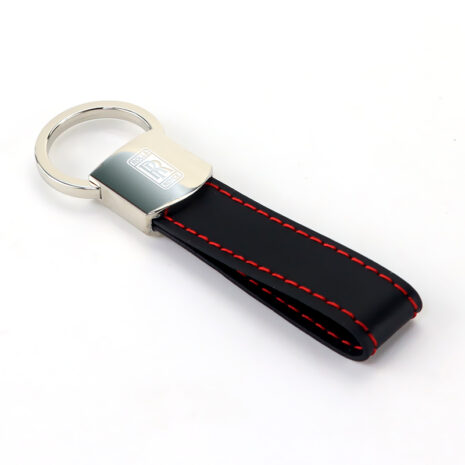 Rolls Royce Leather Chrome Red Stitches Keychain - Come Shop Now!!